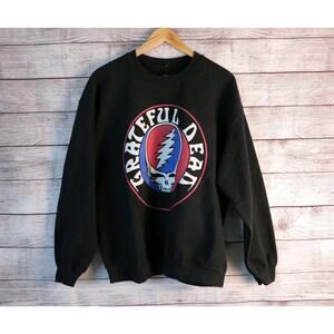 Grateful Dead Large Skull Pullover Crewneck Black Sweater